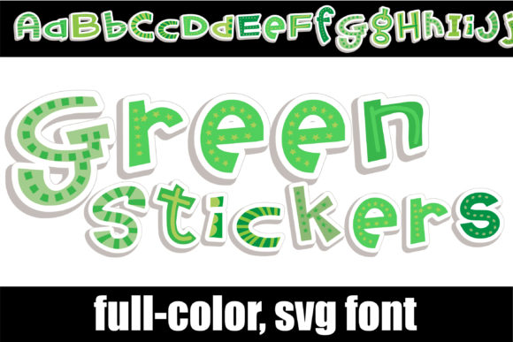 Green Stickers: A Playful, Patterned Font for Bold Designs