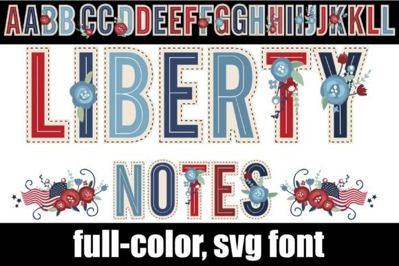 Liberty Notes: A Patriotic Serif with Floral Charm
