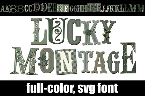 Lucky Montage: A Festive Full-Color Font for Bold Designs