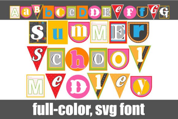 Summer School Medley: A Vibrant Font for Creative Projects